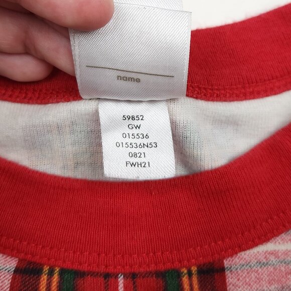 Hanna Andersson Red Plaid Holiday Long John Pajama Shirt 120 cm US 6-7 - Picture 6 of 6